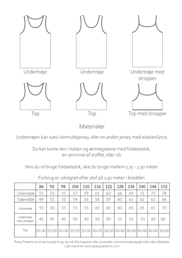 Undertrøje & top 119 Poesy Patterns