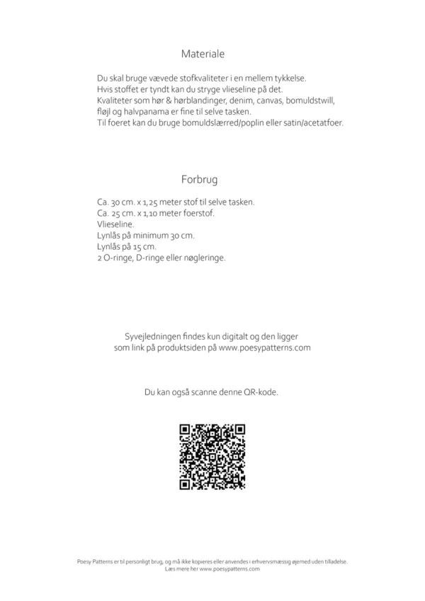 Taske med rynk 2015 Poesy Patterns