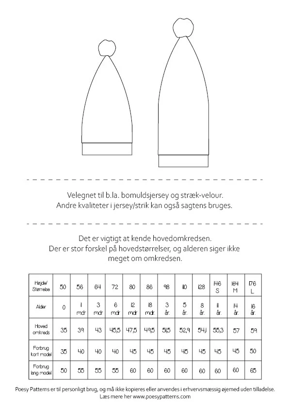 Nissehue til hele familien Poesy Patterns