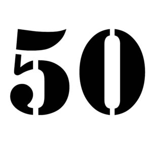 Billede Stencil 50 Størrelsesmærker - små ark (10 stk.)