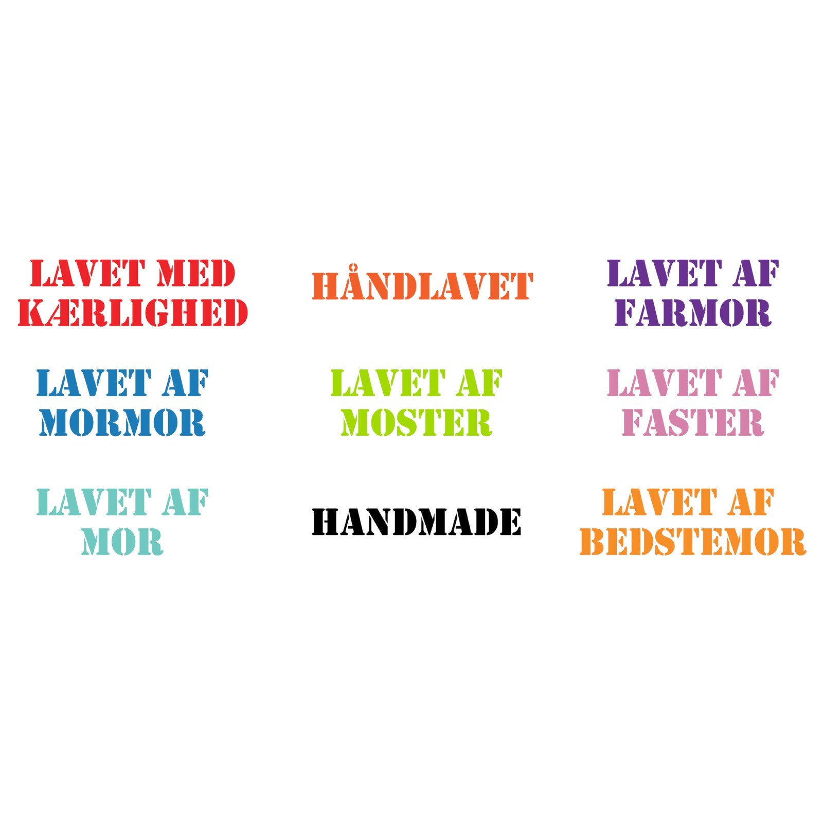 Lavet-af “Håndlavet” mærker – strygefolie (10 stk.)