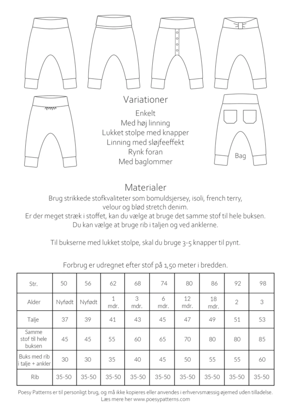 Baggy_bukser_121_bagside Baggy bukser 121 Poesy Patterns