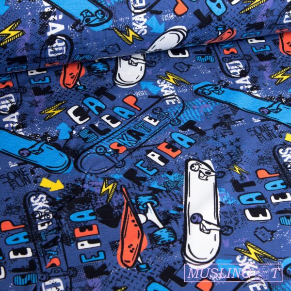 Bomuldsjersey – Skate blå