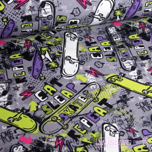 Bomuldsjersey – Skate grå