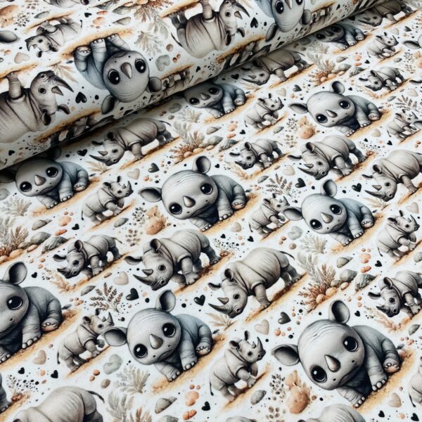 Bomuldsjersey – Søde næsehorn