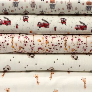 Bomuldsjersey – Æbler pink baggrund