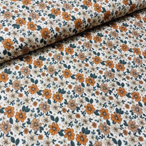 Rib-jersey – Efterårsblomster