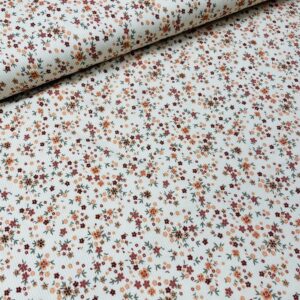 Rib-jersey – Blomster clay pink