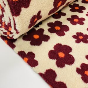 Bomuldsjersey – Æbler pink baggrund