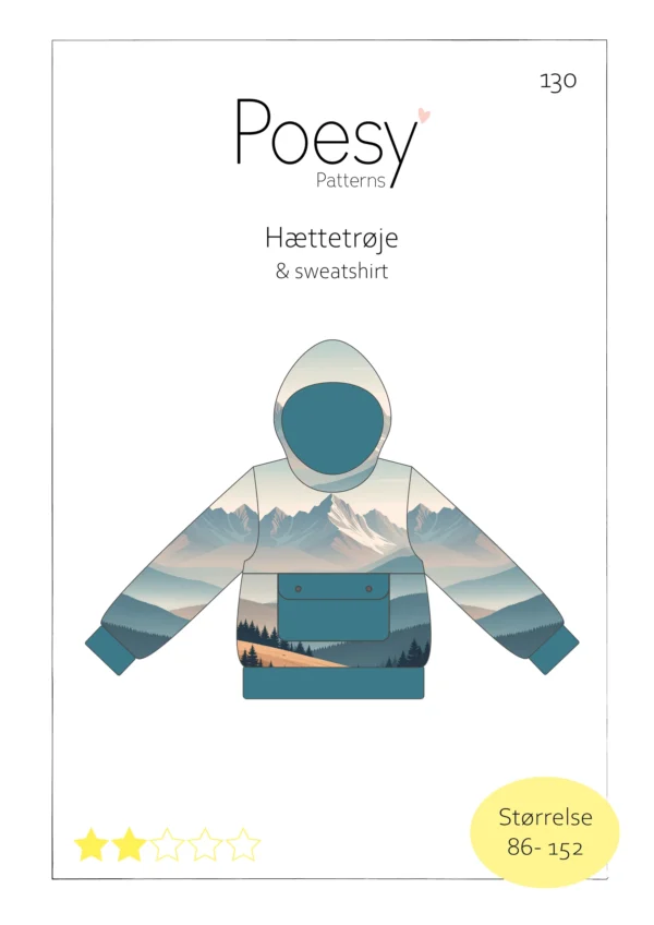 Hættetrøje 130 Poesy Patterns